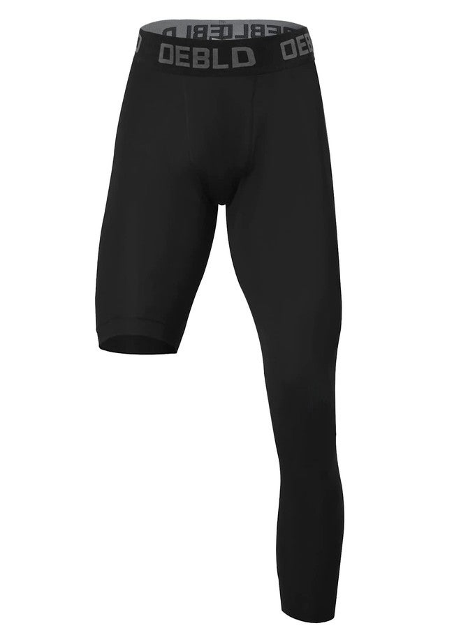 OEBLD Single Leg 3/4 Compression Tights, Unisex Sports Compression Pants, One Leg Basketball Leg Sleeves Athletic Workout Leggings Tights, Light and Strenchable - Image 4